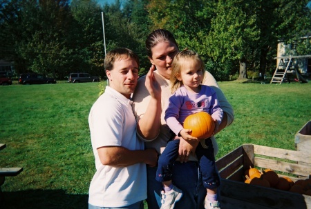 Picking out a pumpkin at Herby Thompson's