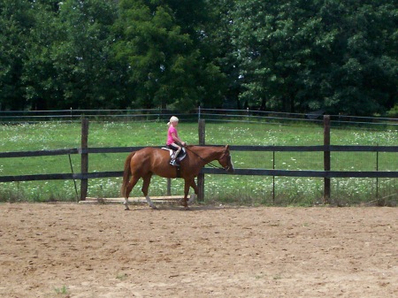 my youngest daughter riding Winnie