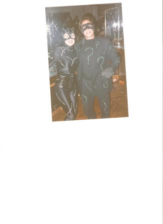 Halloween as The Riddler with Cat Women