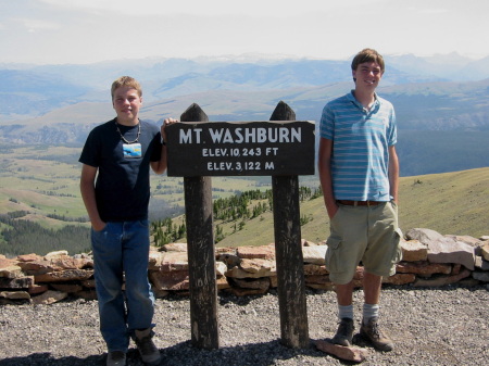 Nick and Ryan on Mt Washburn Yellowst