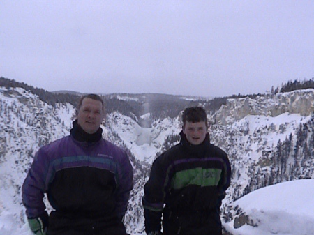 Me and my son in Yellowstone National Park