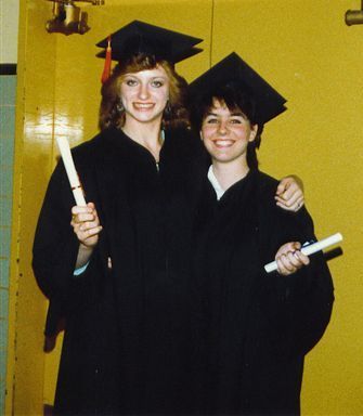 Lorill and chipmunk face (me), grad 87