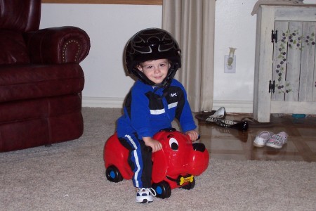 Little Benny on his bike