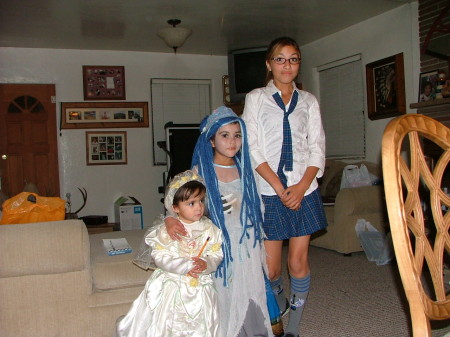 My girls at Holloween at my friends house