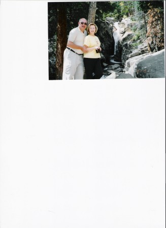 Walt & Celia at falls, Rocky mt. Nat. Park, 2005