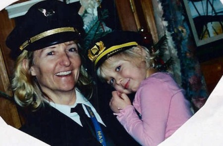 My daughter Madison and me in my Pilot uniform.