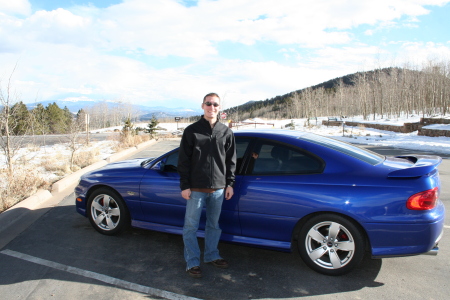 Out for a ride in the mountains with son, Jason