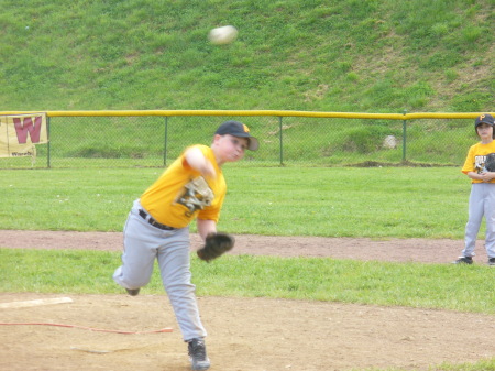 Donnie pitching his 1st game