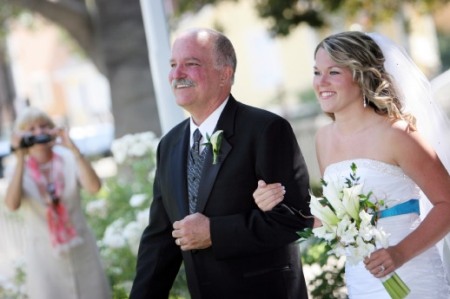 Dad and Tessa in the aisle