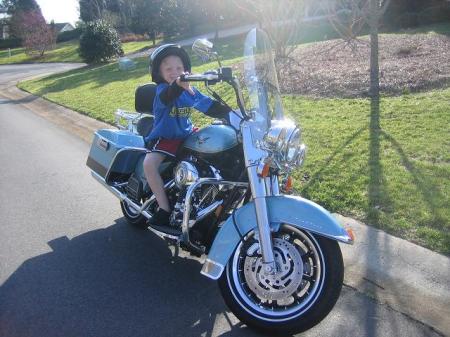 Hitin' the road on a Harley