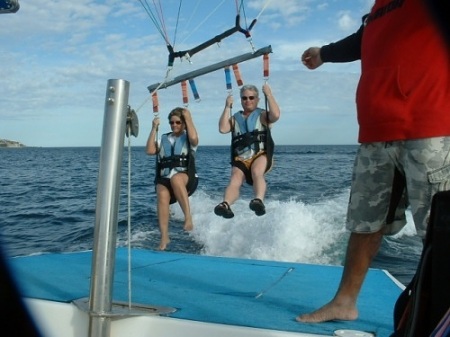 Me and hubby parasailing in CABO