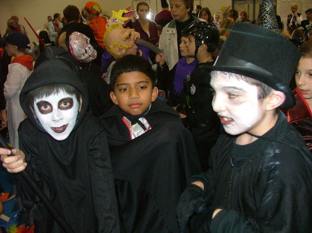 Nick (far right) w/friends at Halloween Party