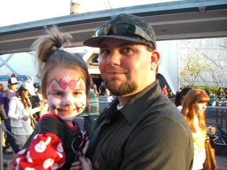 youngest son with his daughter at Disneyland