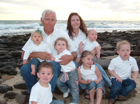 Renny, wife Ann, all 6 grandkids, Rocky Point, Mexico