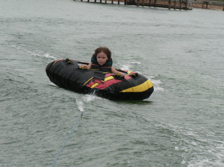 Riley tubing at the lake