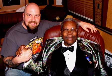 Me with BB King on his tour bus in 2007.