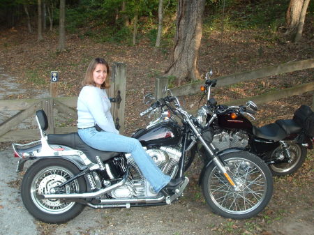 Sitting on Carlton's bike