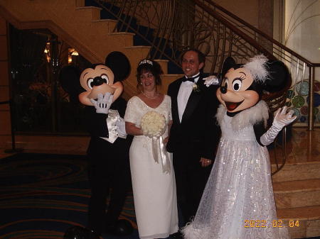 Wedding Photo with Mickey and Minnie