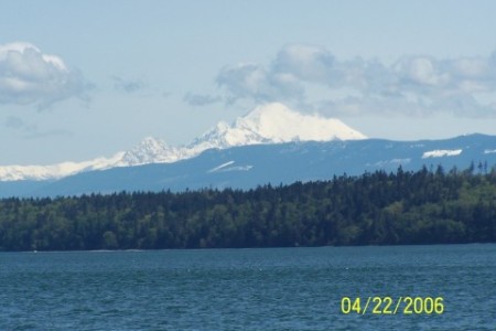 view of Mt. Baker from Puget Sound Washington