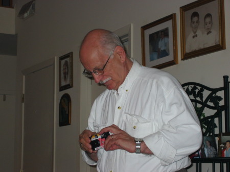 My Pop trying to work a camera.