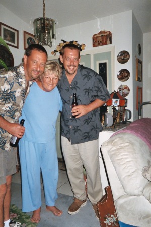 Mike & Kevin welcome Mom home from Hawaii, June 2004