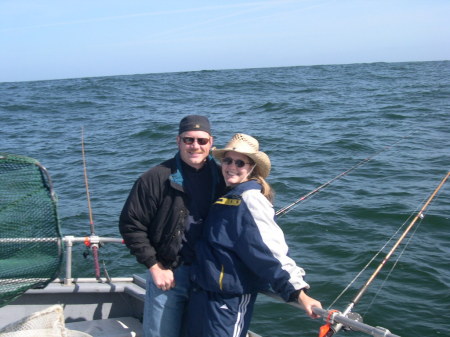 Hubby and I out fishing in '06 - I actually caught something!