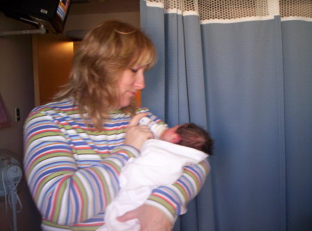Nana Debbie with newborn Kayla-2/21/05