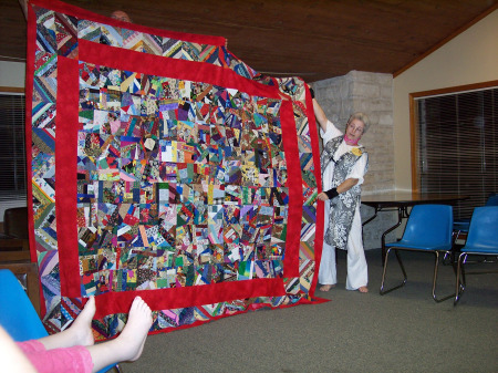 Ignore the feet!  Quilt top accomplished, 2007