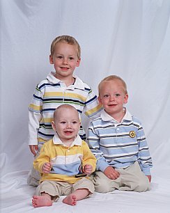 Evan (3 1/2), Nathan (1 1/2) and Logan (7 months) - March '07