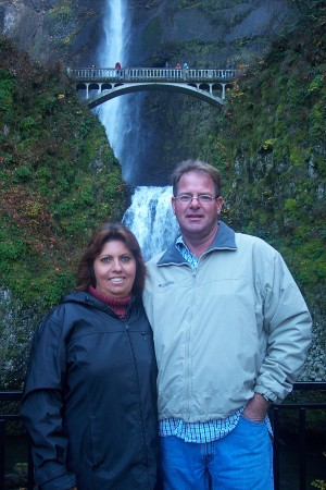 jamie And I at Multnomah Falls Oregon