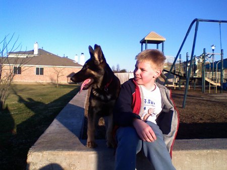 Logan with our dog Laroux