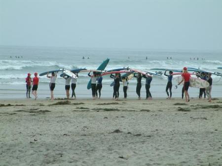 Surf Diva class in Heading out to catch a wave