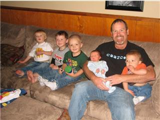 Steve and his 5 Grandsons