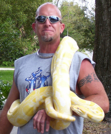 My 14' Albino Burmese python (Bart)