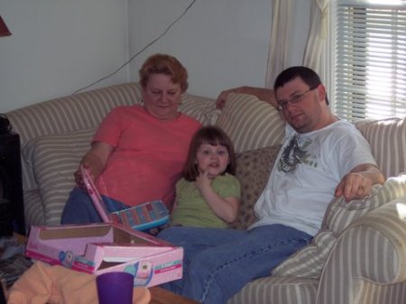 Kaitlyn visiting with her Daddy, "Scho" and me.