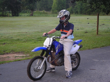 Hunter our motorcycle lover wonder where he gets that from!