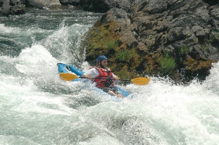 Jim rafting on Trinity River (Hells hole)