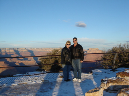 My wife & I at the Grand Canyon 2006. That canyon sho' be big!!