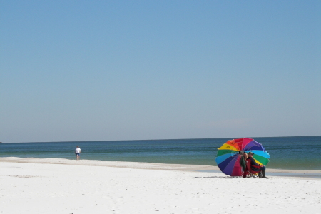 The beach is empty in Oct