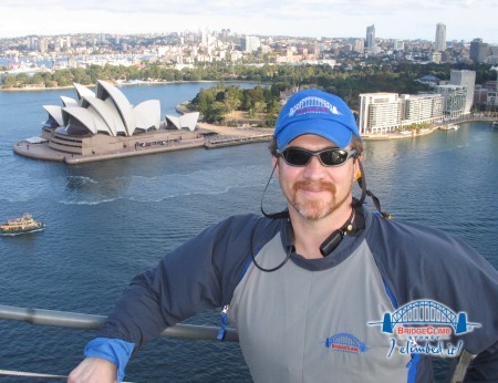 Me on the top of the Sydney Harbor Bridge
