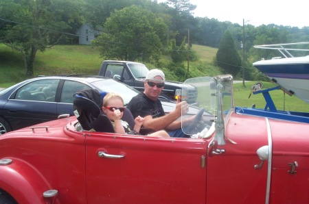 DJ and Darrell in the roadster