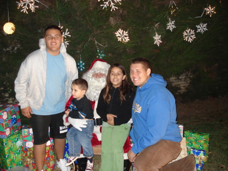 The kids with Santa