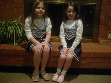 My girls cheer at a Baptist Church....