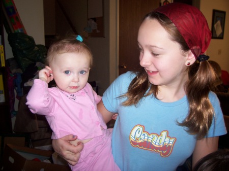 Kristen, 12, and Kailey, 1, Dec, 2006