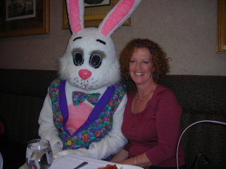 Kenny dressed as the Easter Bunny!!