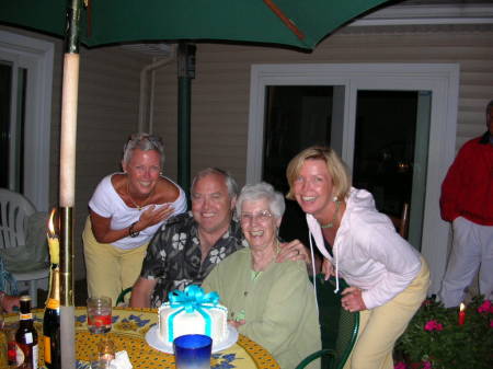 mom, sister & brother up on Torch Lake