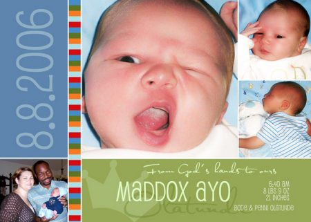 The first addition to our family, Maddox Ayo