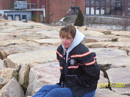 Denise on hurricane barrier