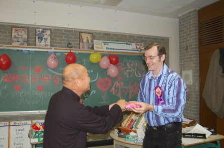 My student, Sonny at my birthday party in class November 2006