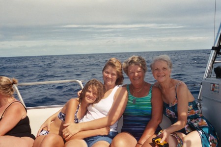 Parasailing, Waikiki, 6/04. June, her daughter Kendra & granddaughter Kourtney